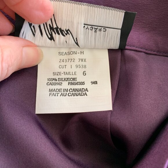 Vintage Peter Nygard Purple 100% Silk Pencil Skirt - Picture 8 of 11